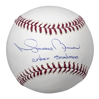 Mariano Rivera Signed & "Enter Sandman" Inscribed OML Selig Baseball (Steiner)